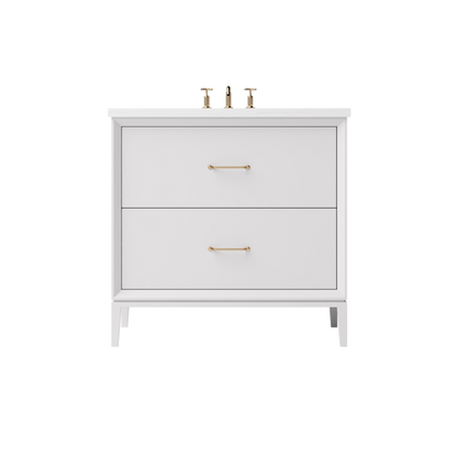 Vanderloc Alexandra Two-Drawer Single Sink 30" - Strong White