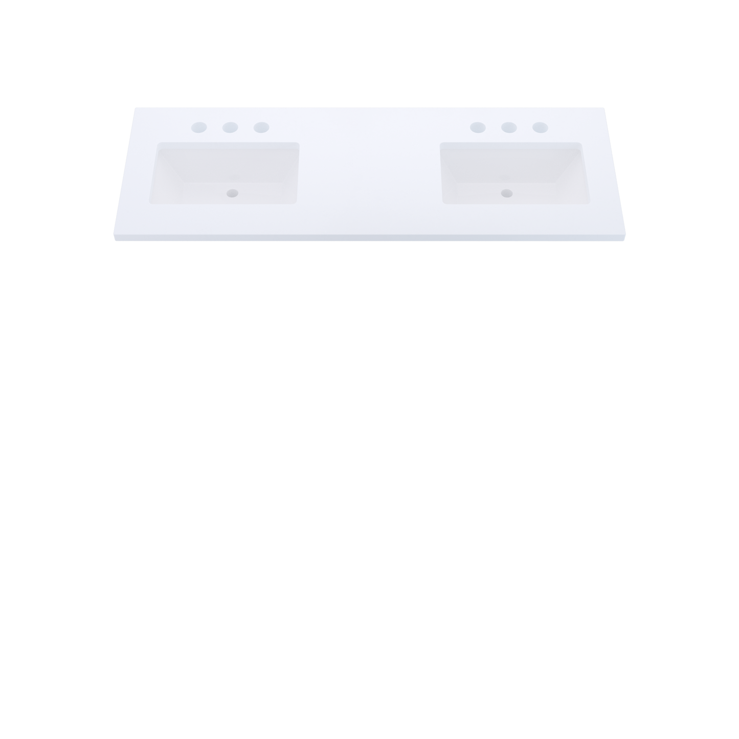 61" Vanderloc Silestone® Quartz Bathroom Vanity Top | Double Rectangle Sink | Offset in Miami White