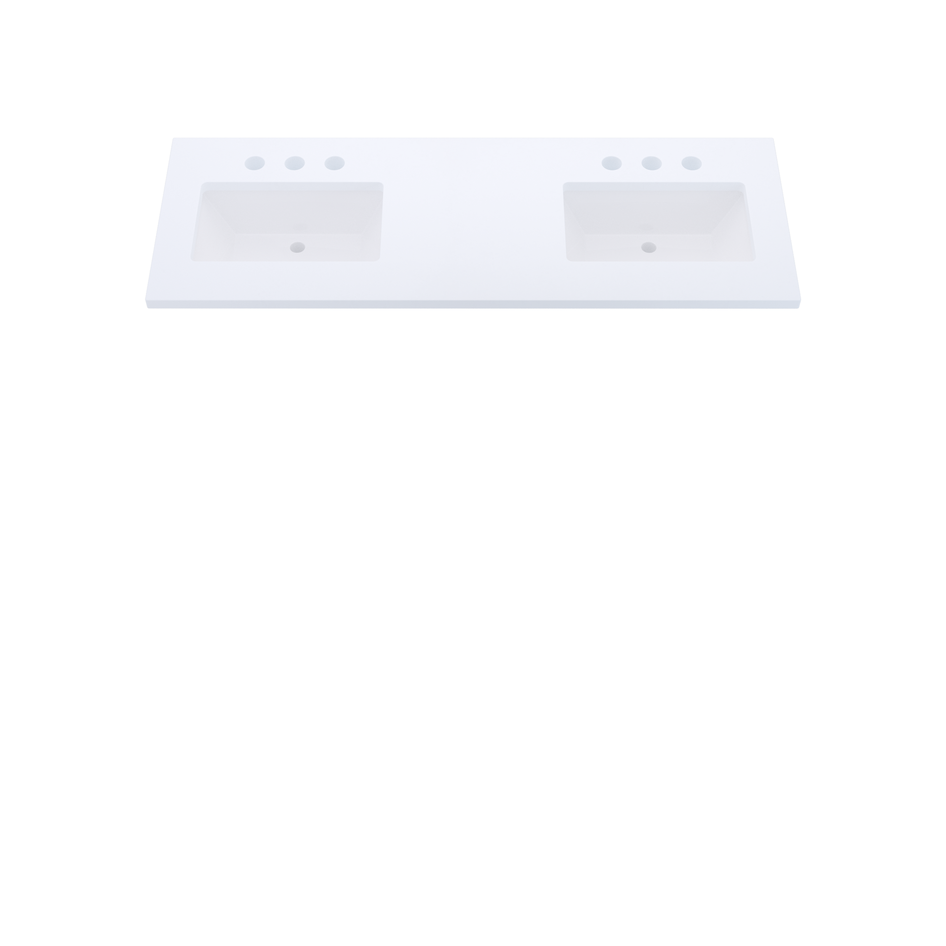 61" Vanderloc Silestone® Quartz Bathroom Vanity Top | Double Rectangle Sink | Offset in Miami White