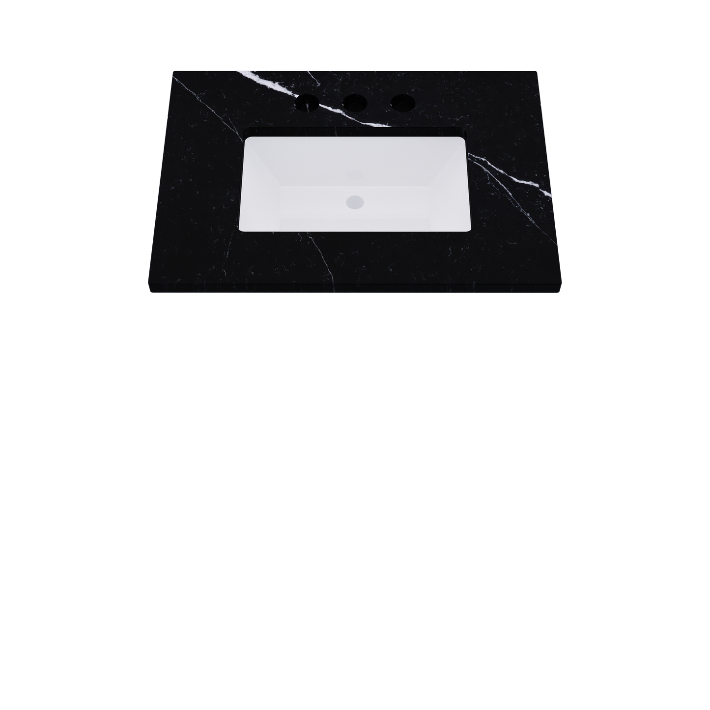 31" Vanderloc Silestone® Quartz Bathroom Vanity Top | Single Rectangle Sink | Centered in Eternal Marquina