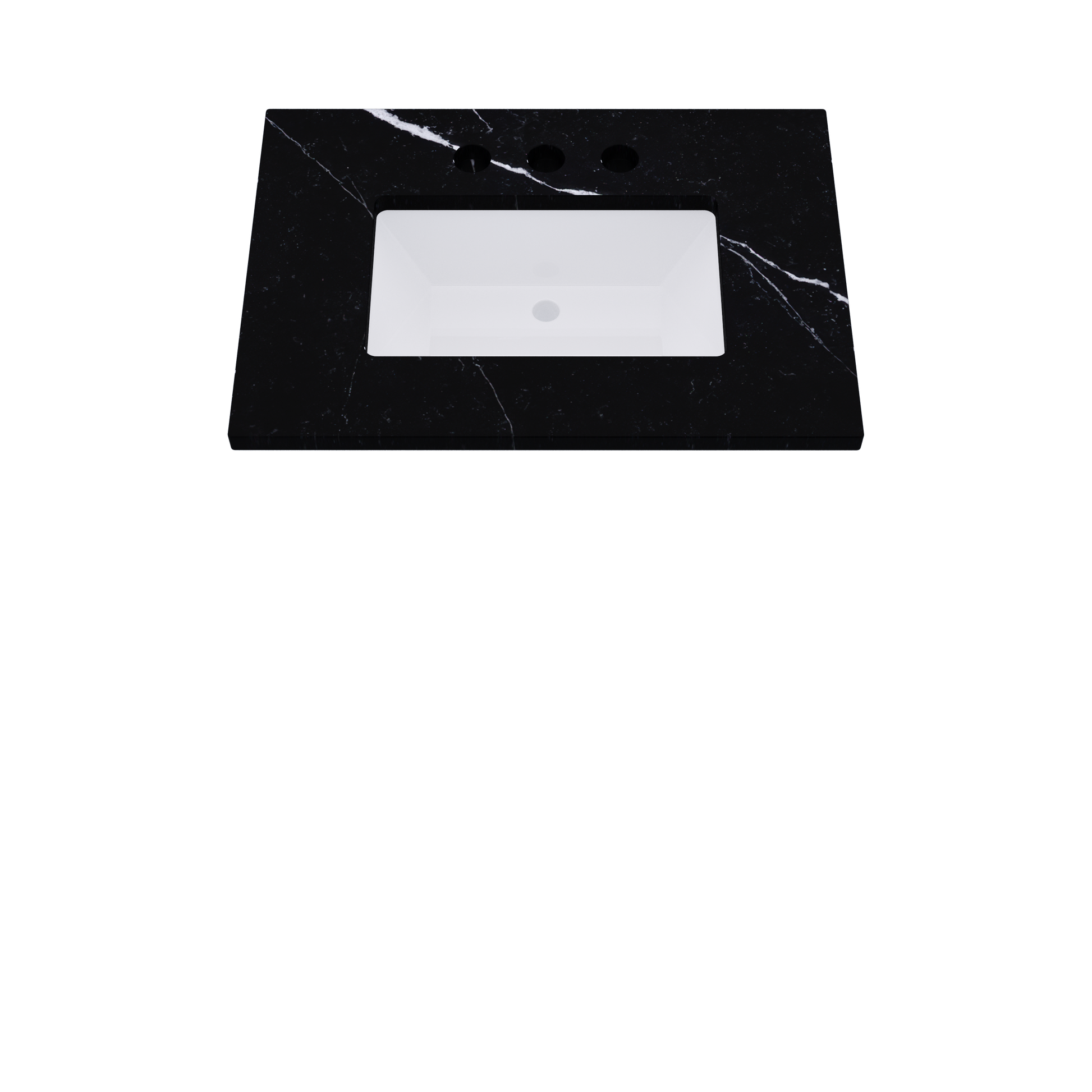 31" Vanderloc Silestone® Quartz Bathroom Vanity Top | Single Rectangle Sink | Centered in Eternal Marquina