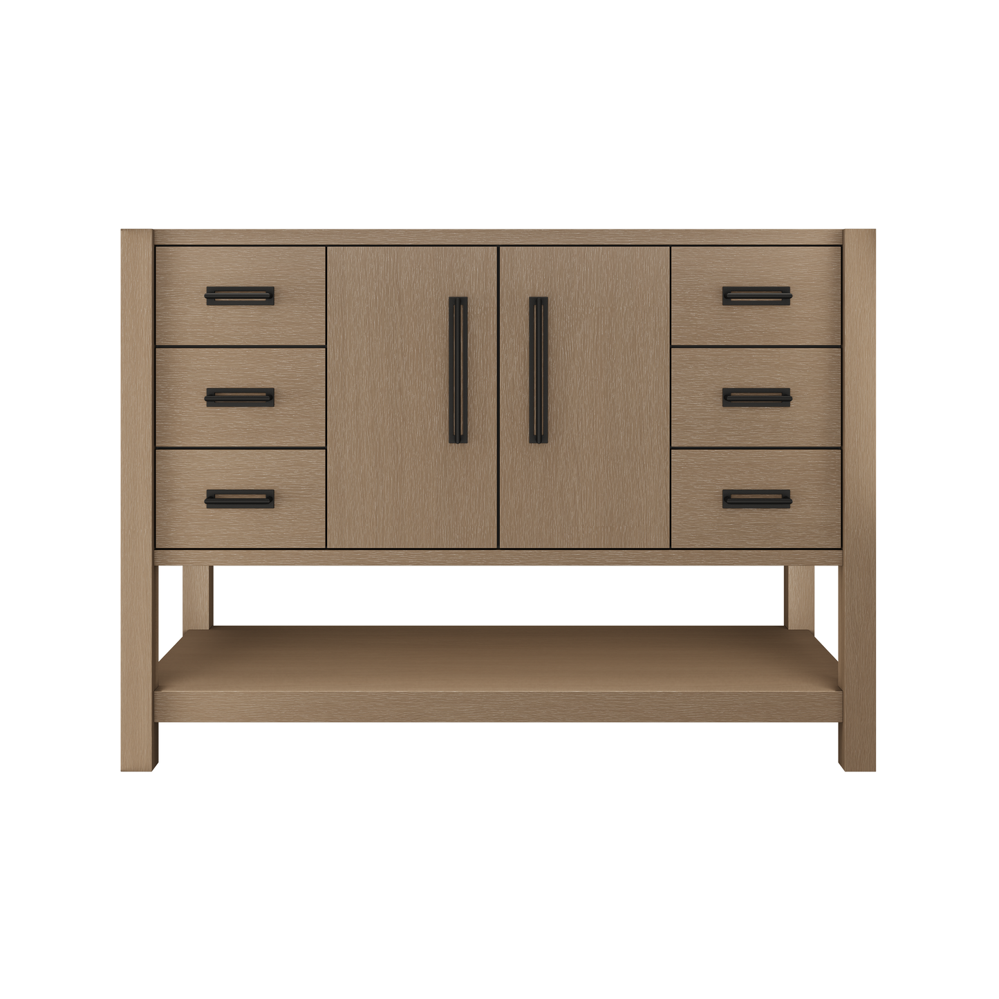 Kiawah Single Extra-Wide Bath Vanity 48in Smoked Modern Matte Black