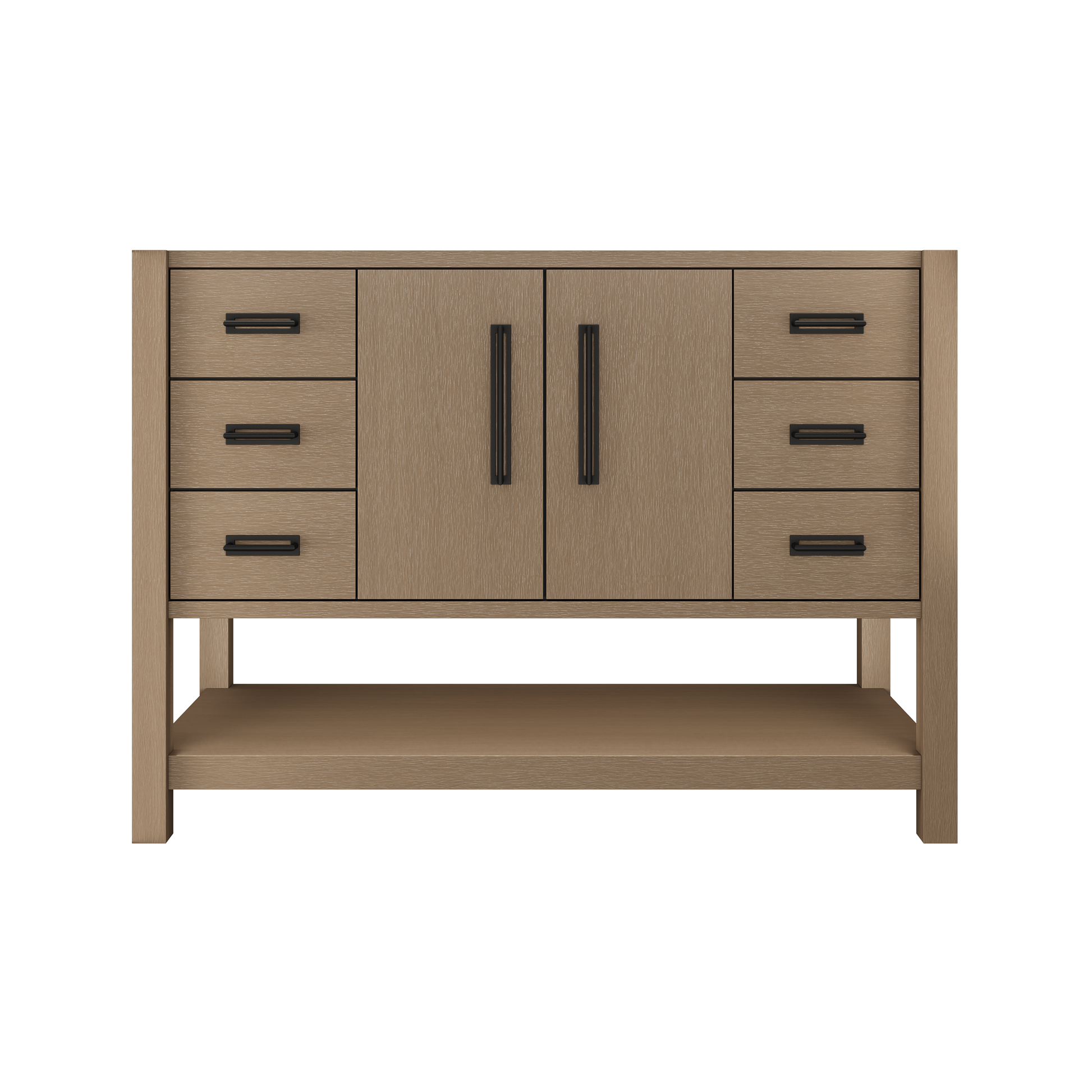 Kiawah Single Extra-Wide Bath Vanity 48in Smoked Modern Matte Black