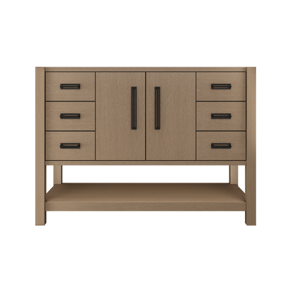 Kiawah Single Extra-Wide Bath Vanity 48in Smoked Modern Matte Black
