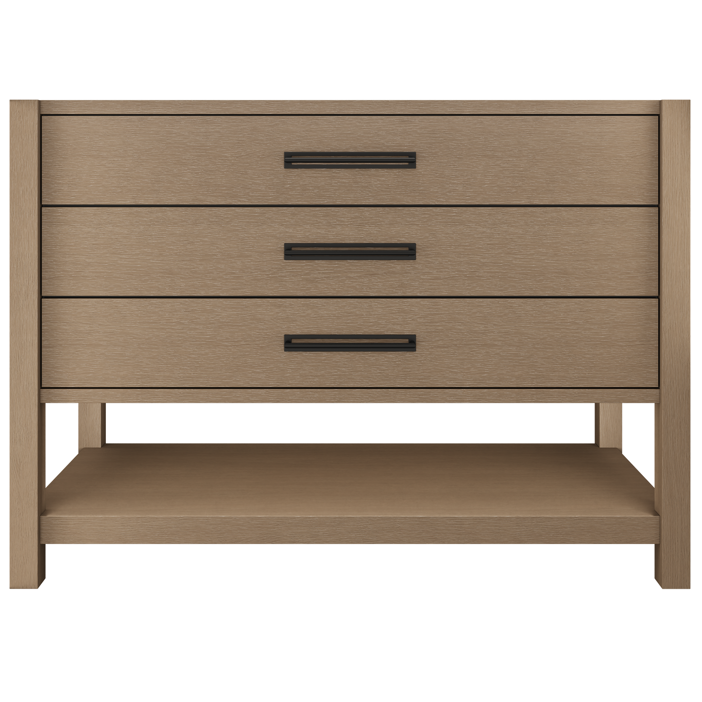 Kiawah 3-Drawer Single Bath Vanity 48in Smoked Modern Matte Black