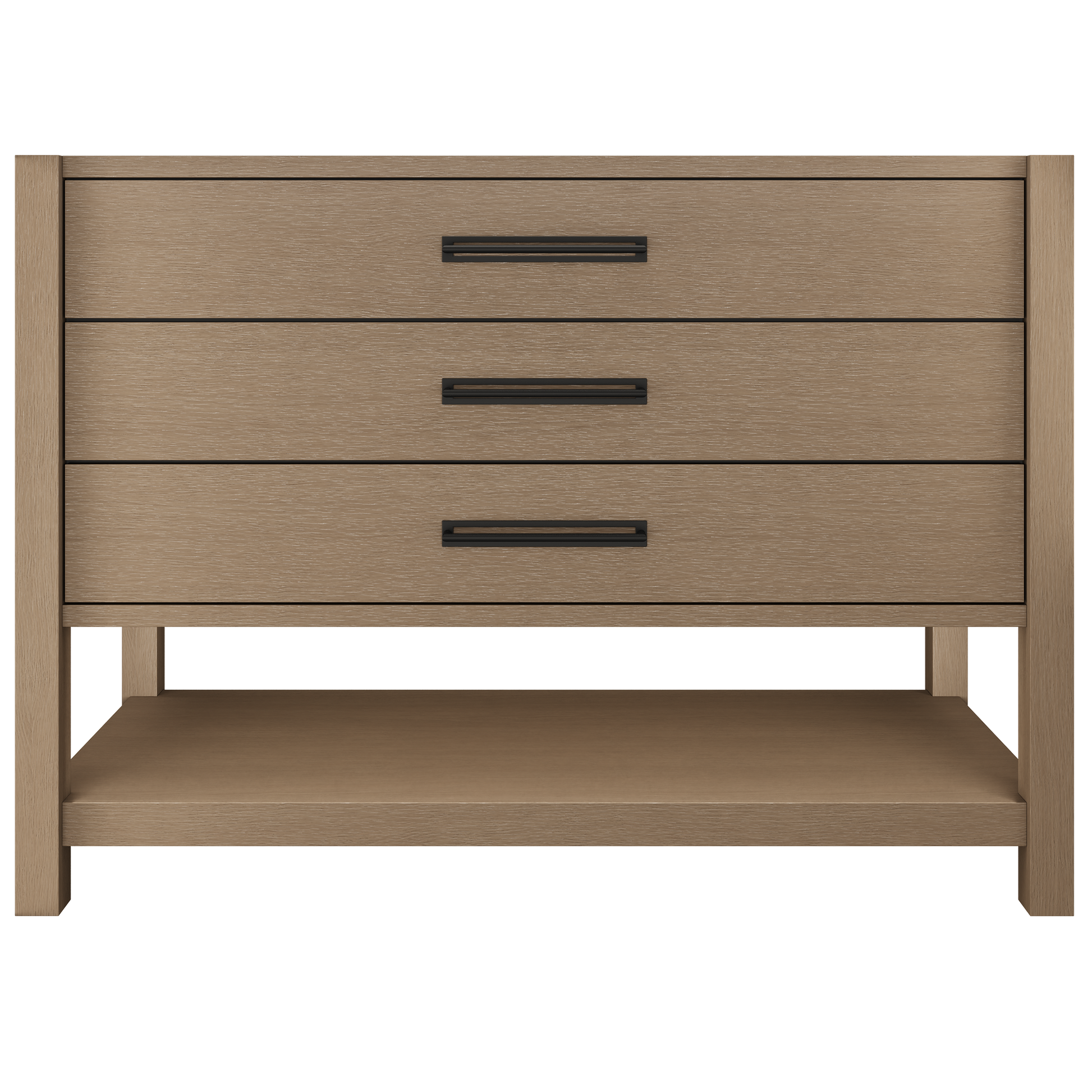 Kiawah 3-Drawer Single Bath Vanity 48in Smoked Modern Matte Black