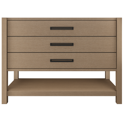 Kiawah 3-Drawer Single Bath Vanity 48in Smoked Modern Matte Black