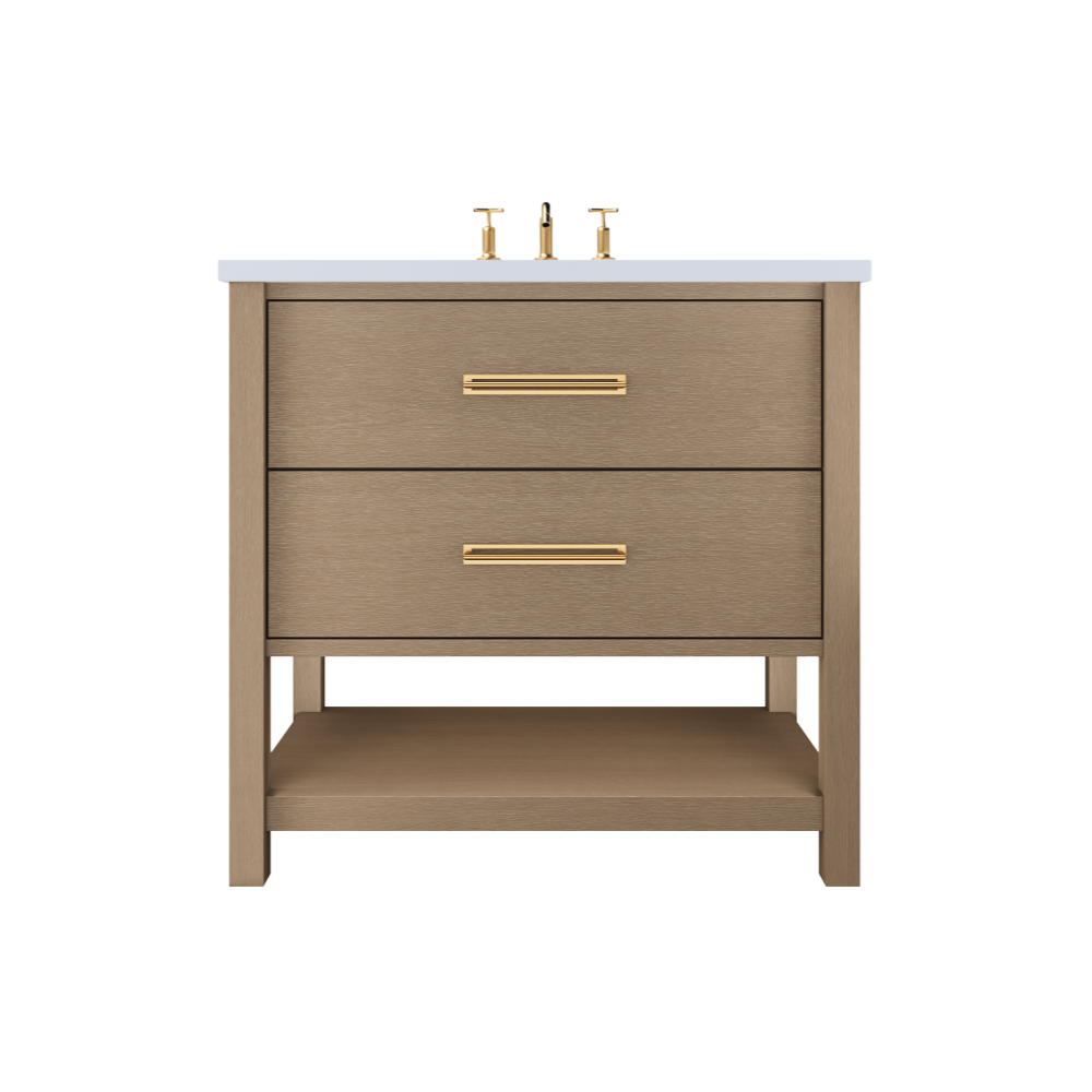 Vanderloc Kiawah Two-Drawer Single Sink 30" - Smoked Modern