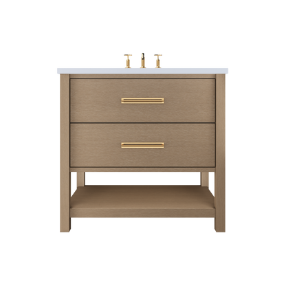 Vanderloc Kiawah Two-Drawer Single Sink 30" - Smoked Modern