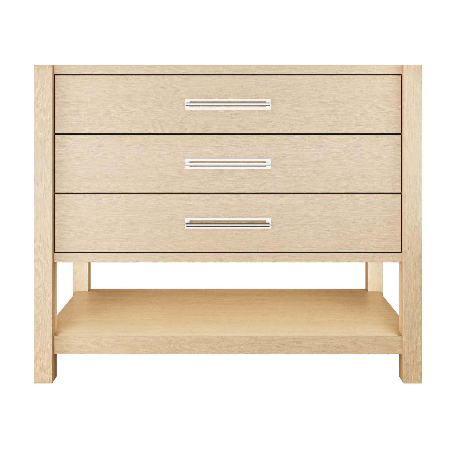 Kiawah 3-Drawer Single Bath Vanity 42in Natural Weathered Polished Chrome