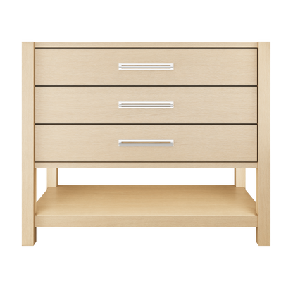 Kiawah 3-Drawer Single Bath Vanity 42in Natural Weathered Polished Chrome