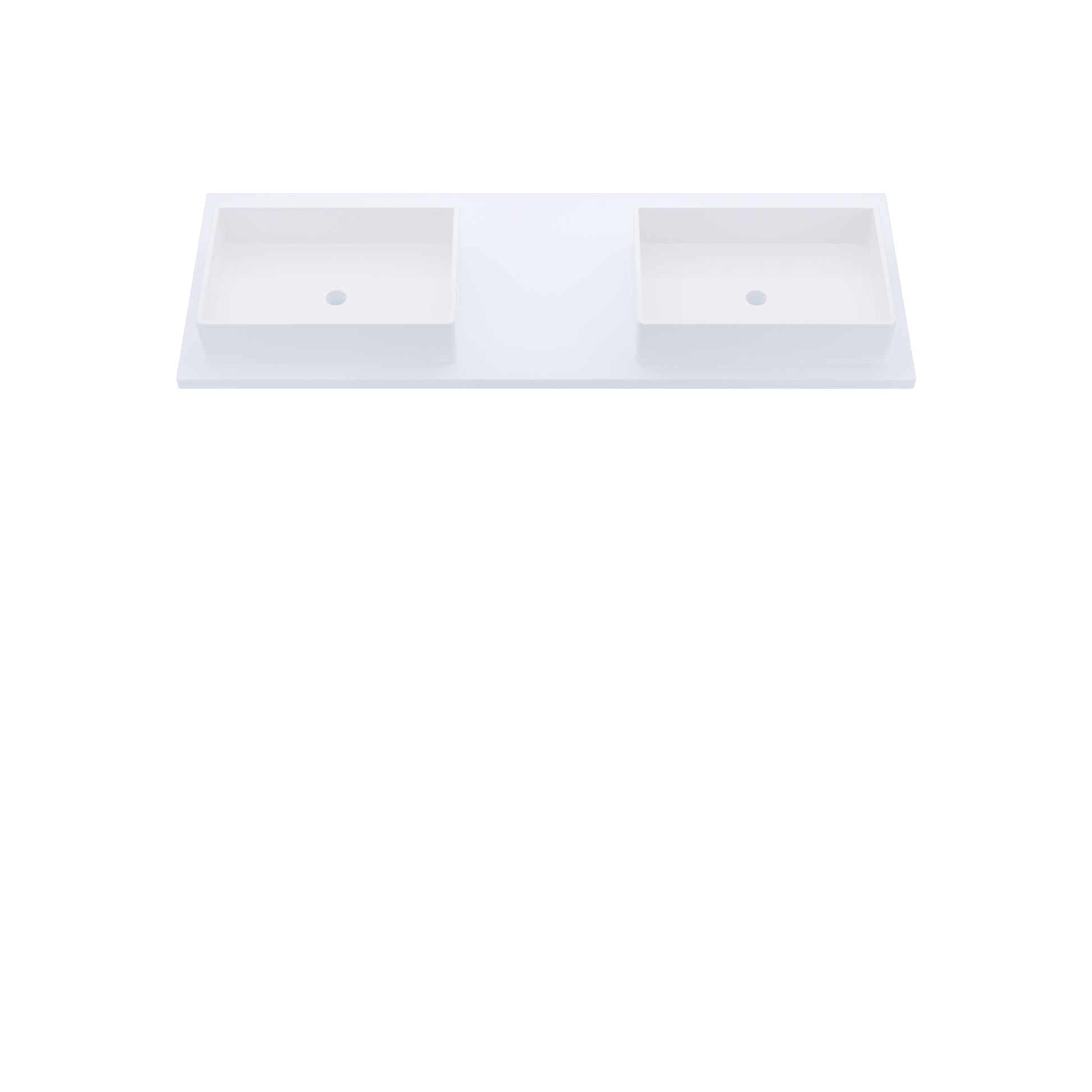 61" Vanderloc Silestone® Quartz Bathroom Vanity Top | Double Vigo Sink | Offset in Miami White