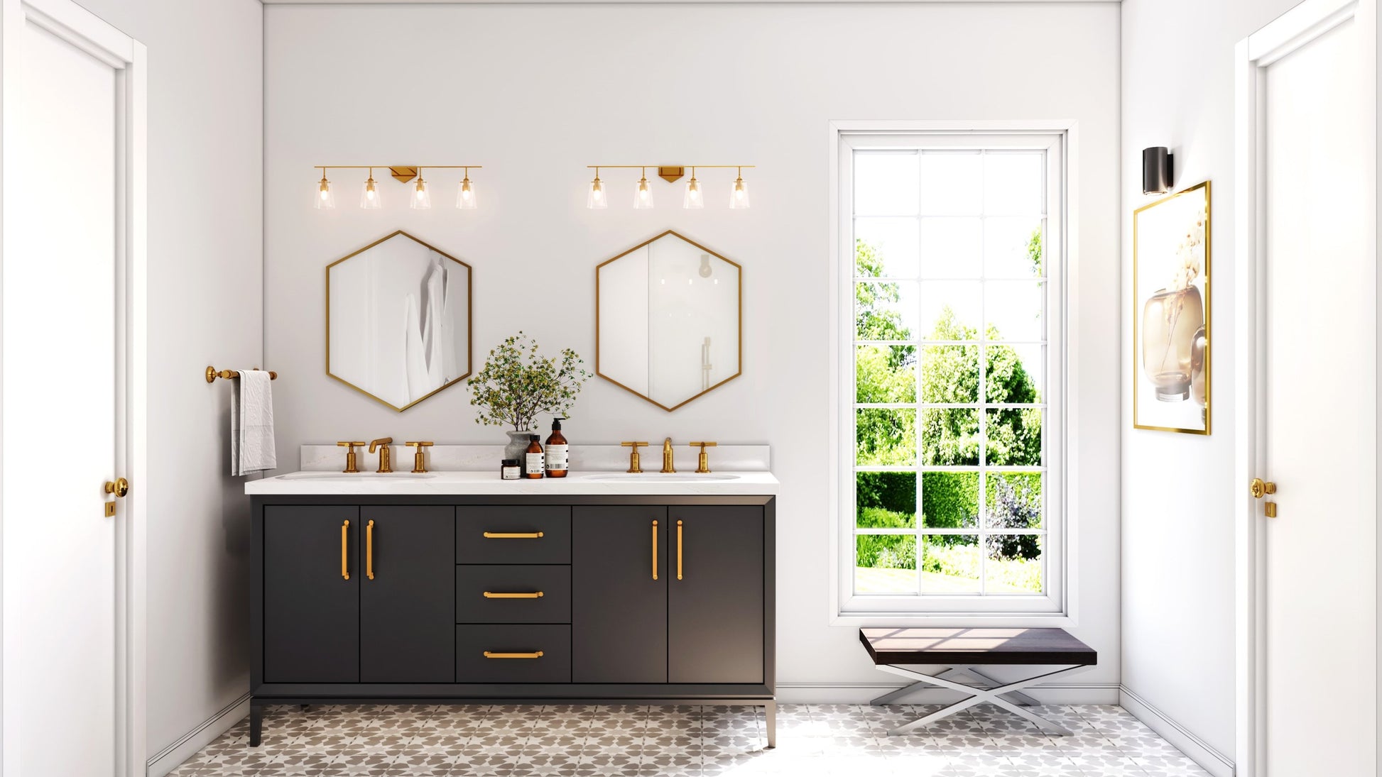 Alexandra bath vanity, styled bathroom