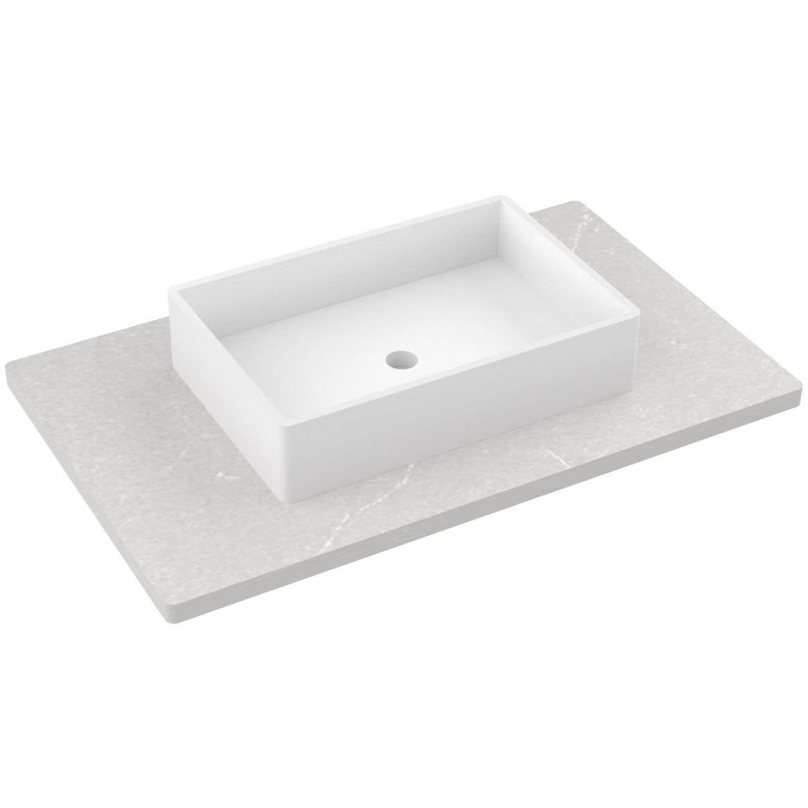 37" Silestone® Quartz Vanity Top Single Vigo Centered Sink