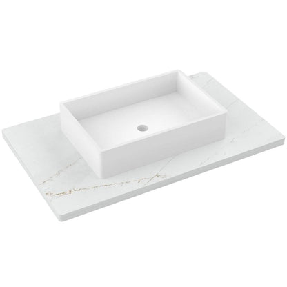 37" Silestone® Quartz Vanity Top Single Vigo Centered Sink