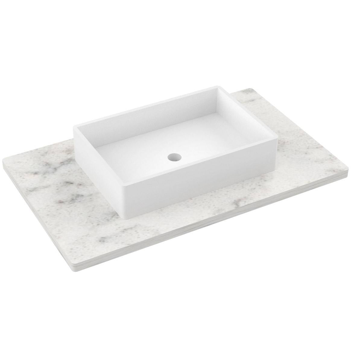 37" Silestone® Quartz Vanity Top Single Vigo Centered Sink