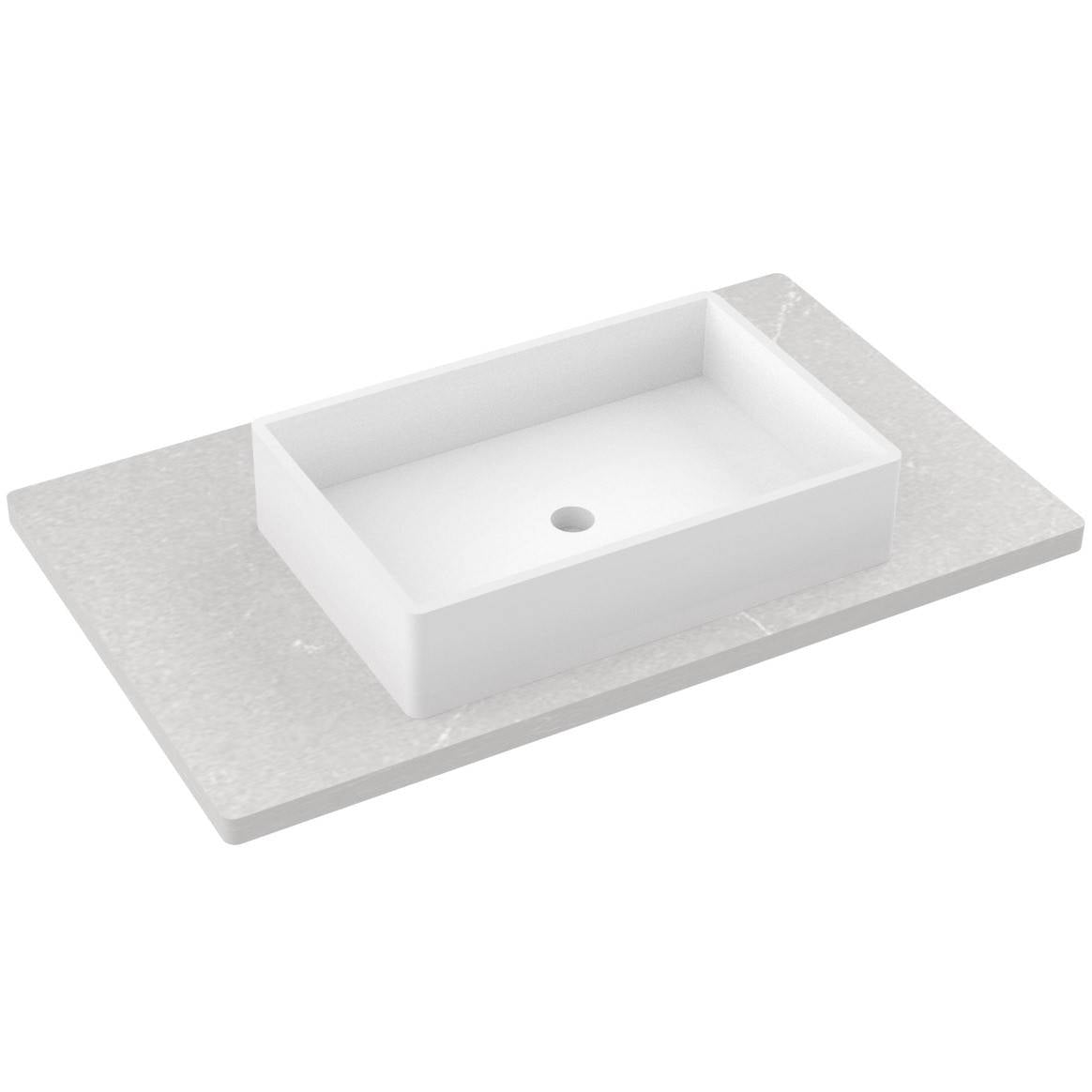 37" Silestone® Quartz Vanity Top Single Vigo Centered Sink
