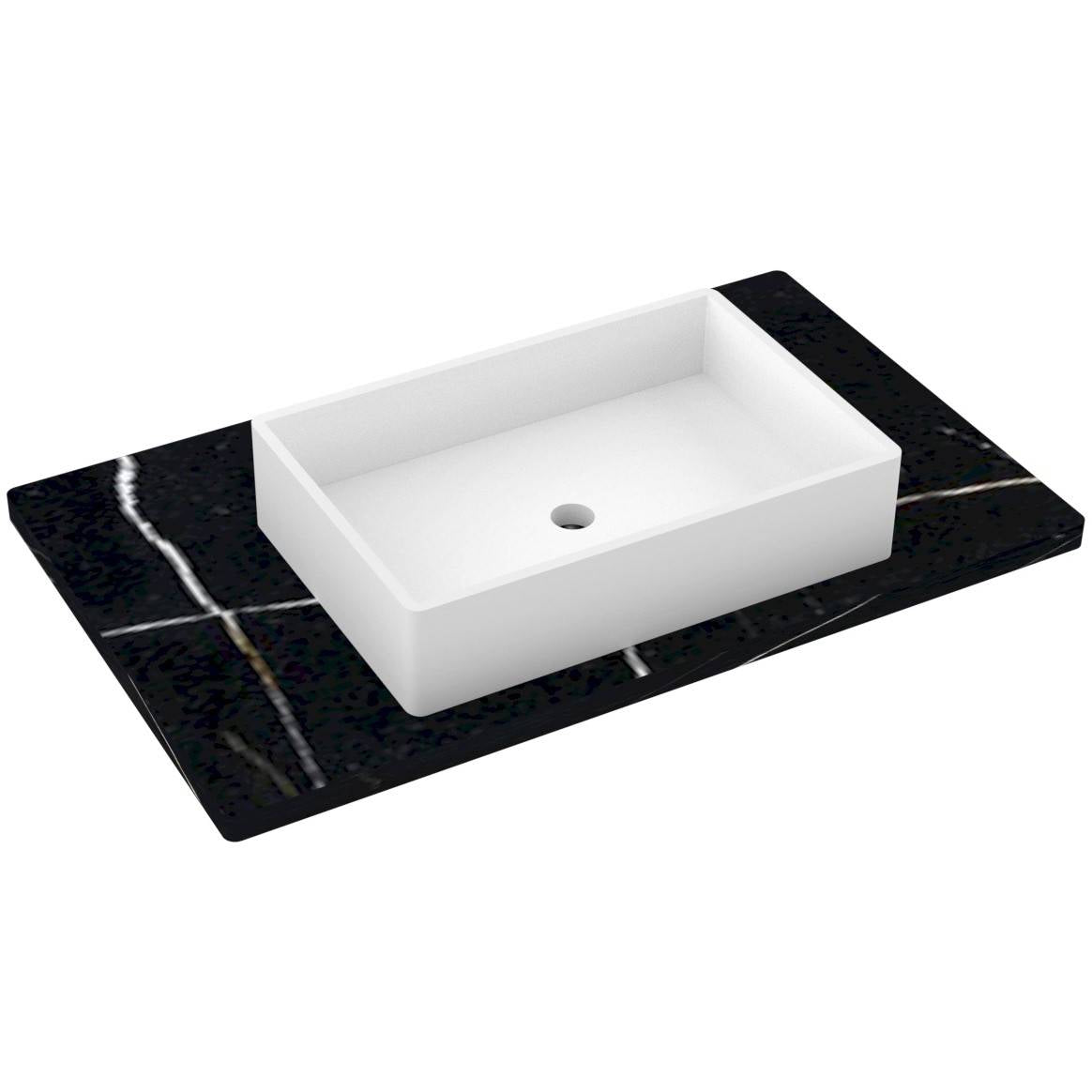 37" Silestone® Quartz Vanity Top Single Vigo Centered Sink