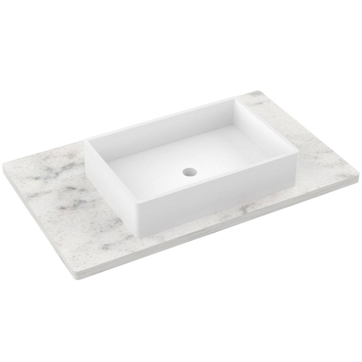 37" Silestone® Quartz Vanity Top Single Vigo Centered Sink