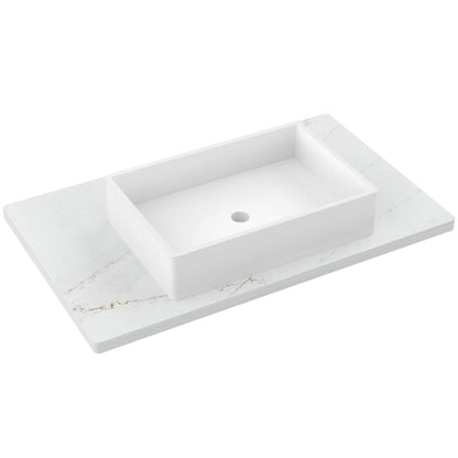 37" Silestone® Quartz Vanity Top Single Vigo Centered Sink
