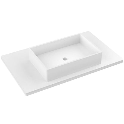 37" Silestone® Quartz Vanity Top Single Vigo Centered Sink