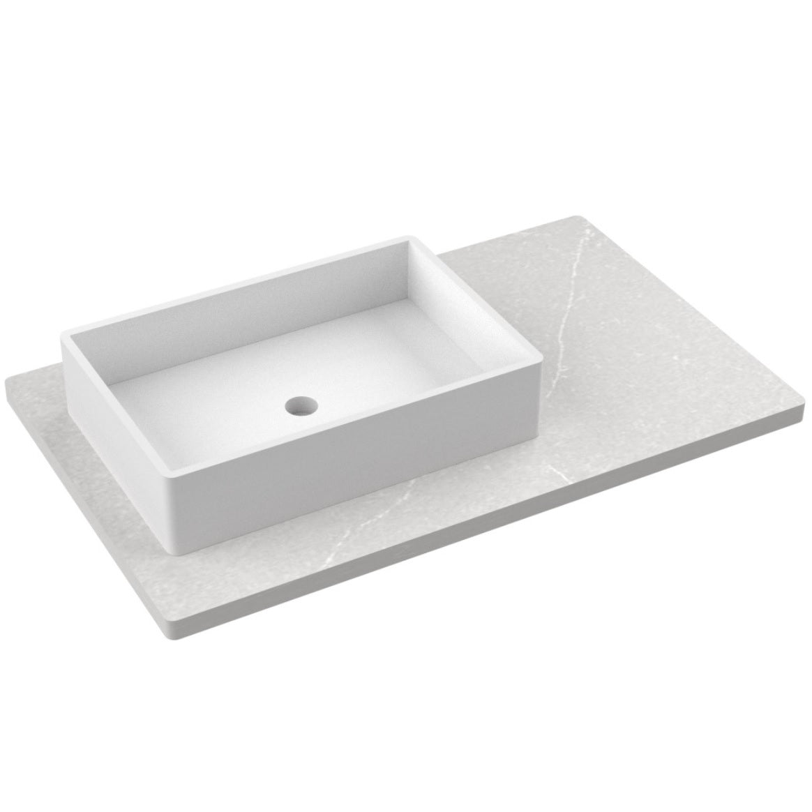 37" Silestone® Quartz Vanity Top Single Vigo Offset Sink
