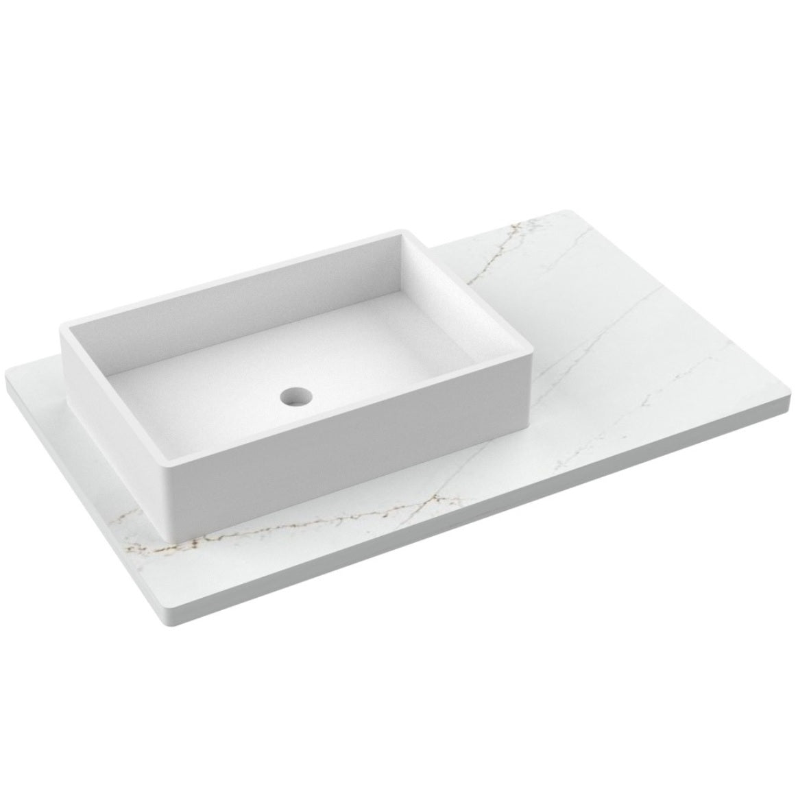 37" Silestone® Quartz Vanity Top Single Vigo Offset Sink