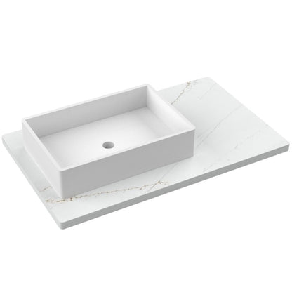37" Silestone® Quartz Vanity Top Single Vigo Offset Sink