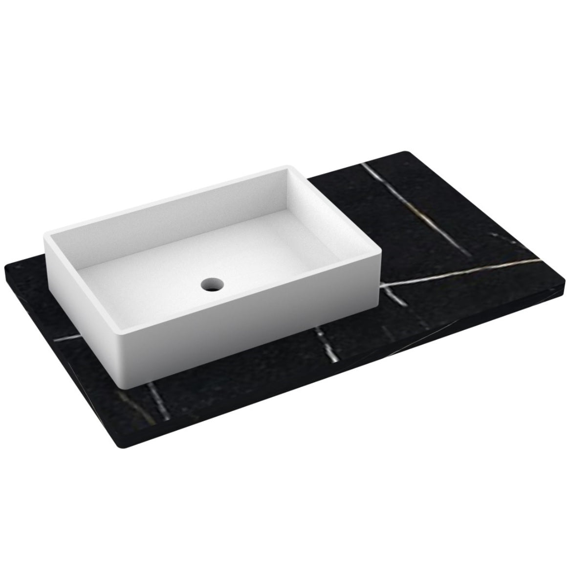 37" Silestone® Quartz Vanity Top Single Vigo Offset Sink
