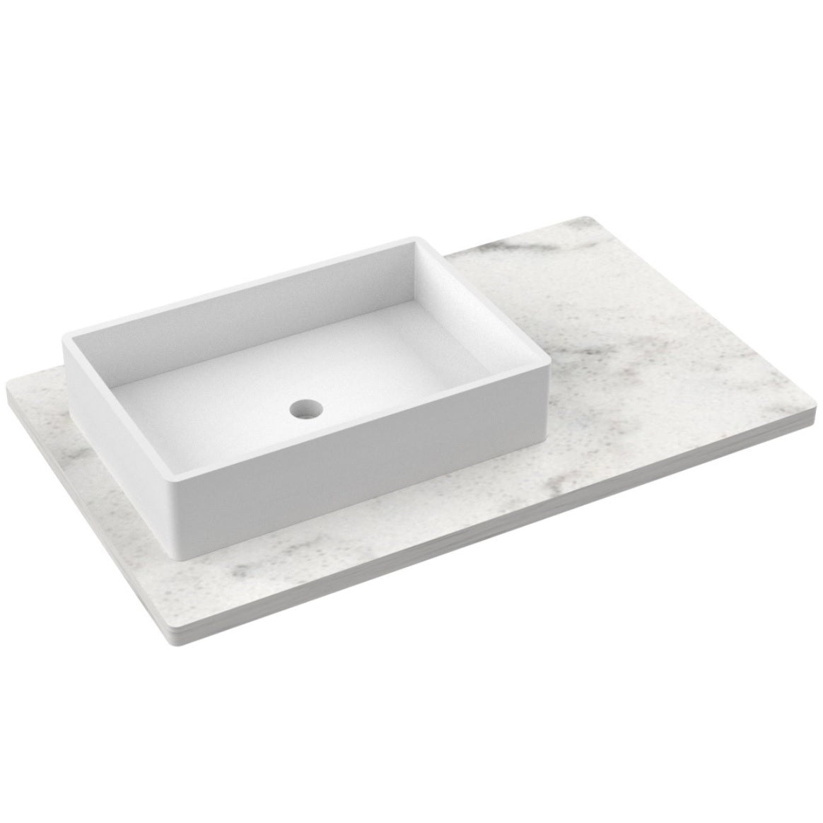 37" Silestone® Quartz Vanity Top Single Vigo Offset Sink