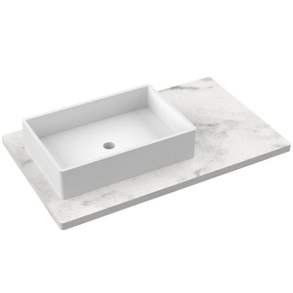 37" Silestone® Quartz Vanity Top Single Vigo Offset Sink