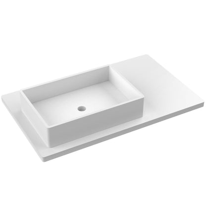 37" Silestone® Quartz Vanity Top Single Vigo Offset Sink