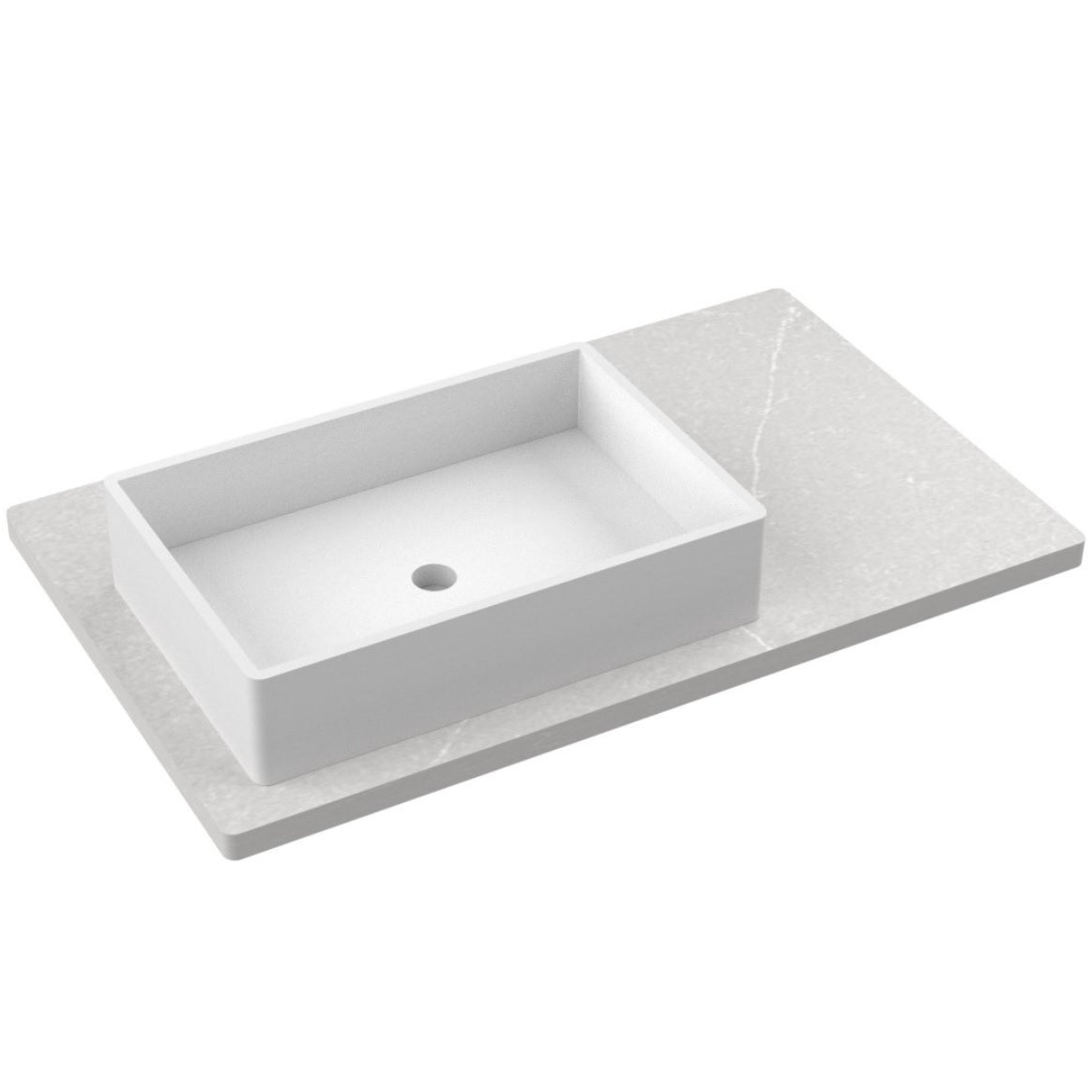 37" Silestone® Quartz Vanity Top Single Vigo Offset Sink