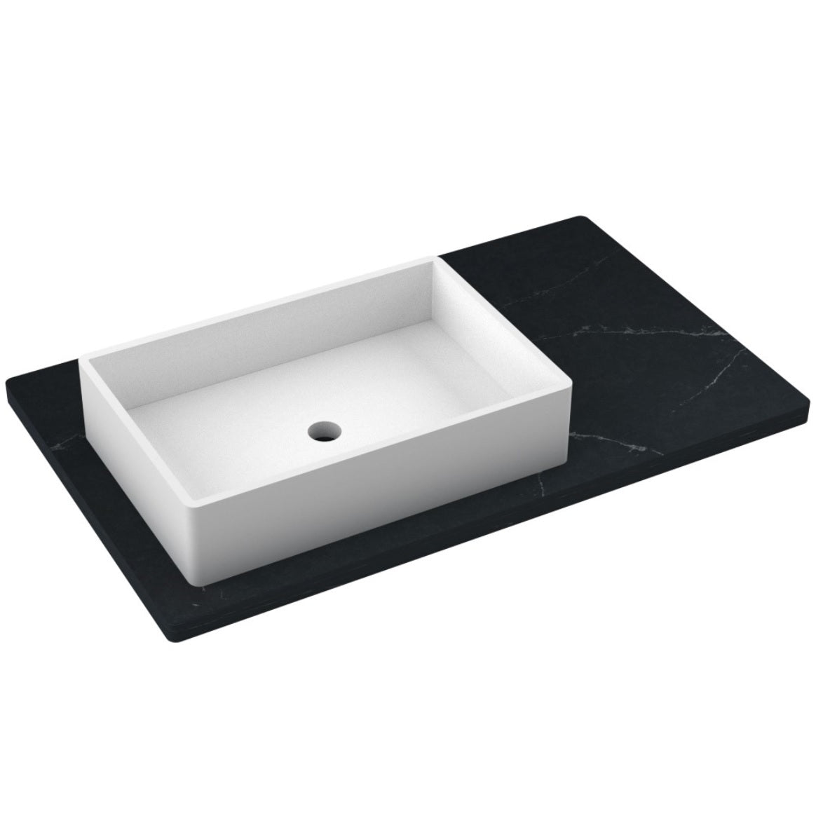 37" Silestone® Quartz Vanity Top Single Vigo Offset Sink