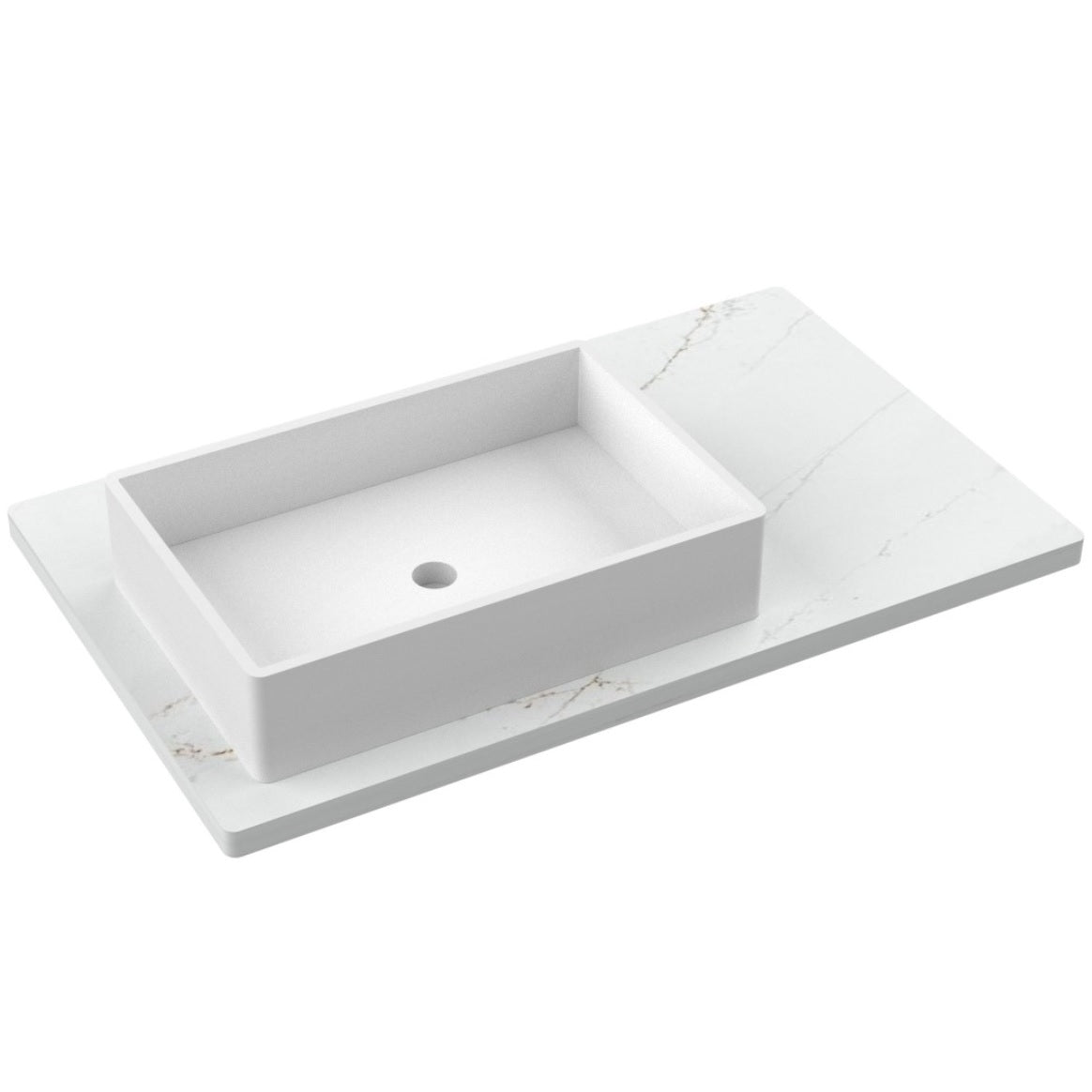 37" Silestone® Quartz Vanity Top Single Vigo Offset Sink