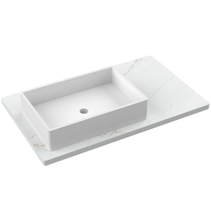 37" Silestone® Quartz Vanity Top Single Vigo Offset Sink
