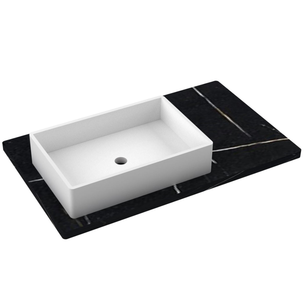 37" Silestone® Quartz Vanity Top Single Vigo Offset Sink