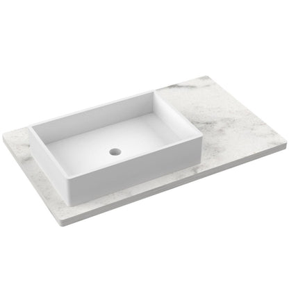 37" Silestone® Quartz Vanity Top Single Vigo Offset Sink