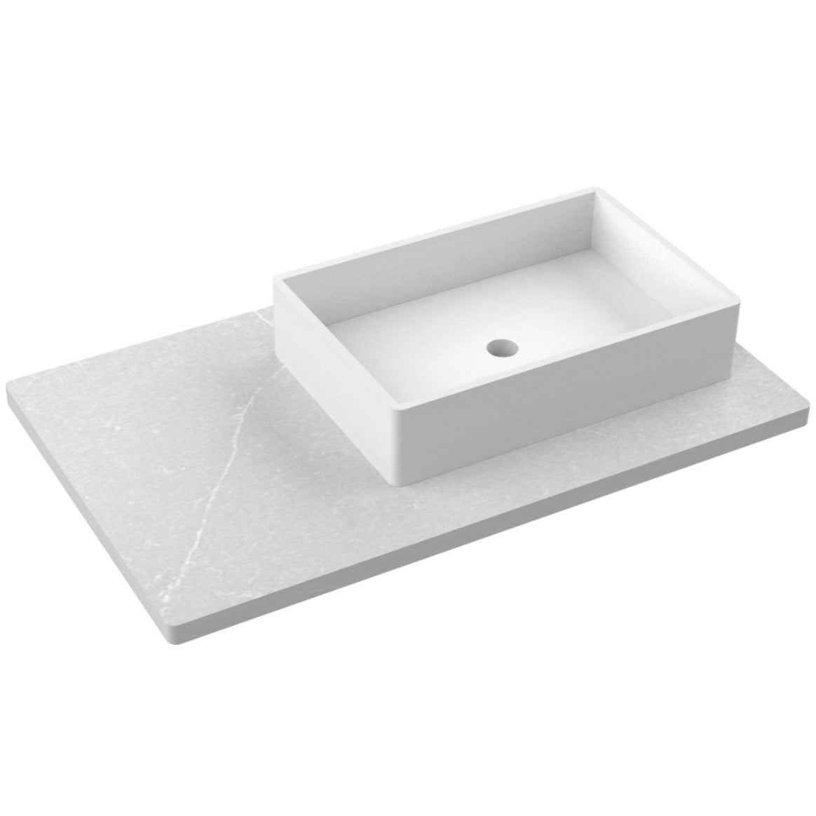 37" Silestone® Quartz Vanity Top Single Vigo Offset Sink