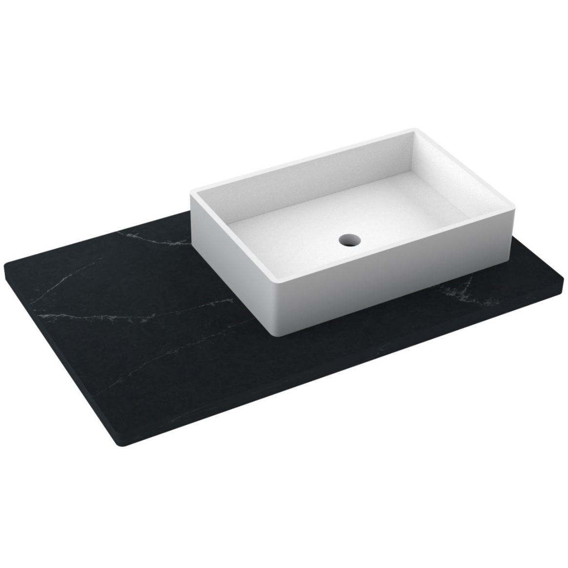 37" Silestone® Quartz Vanity Top Single Vigo Offset Sink