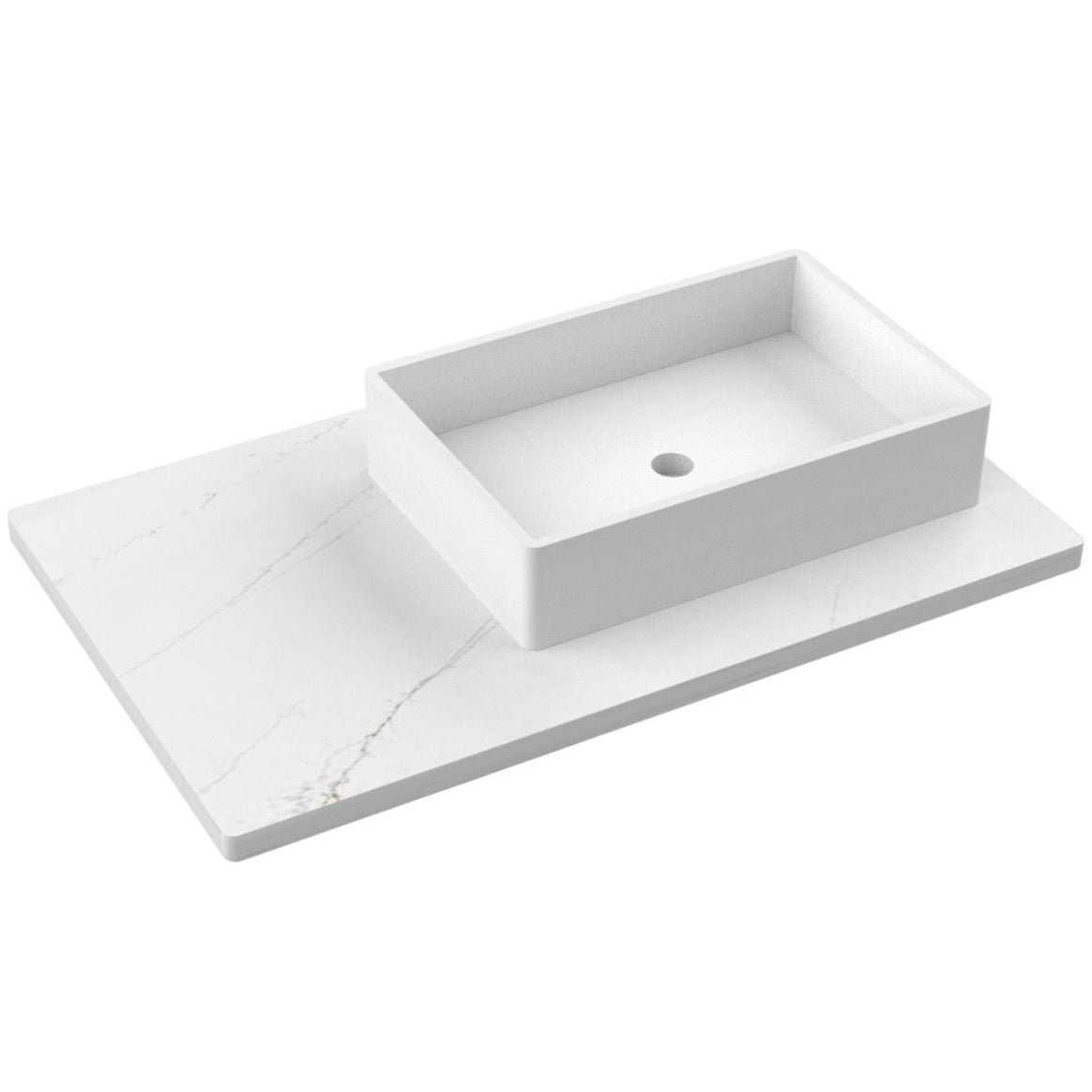 37" Silestone® Quartz Vanity Top Single Vigo Offset Sink