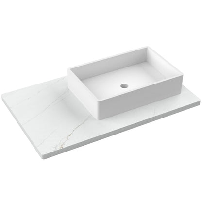 37" Silestone® Quartz Vanity Top Single Vigo Offset Sink