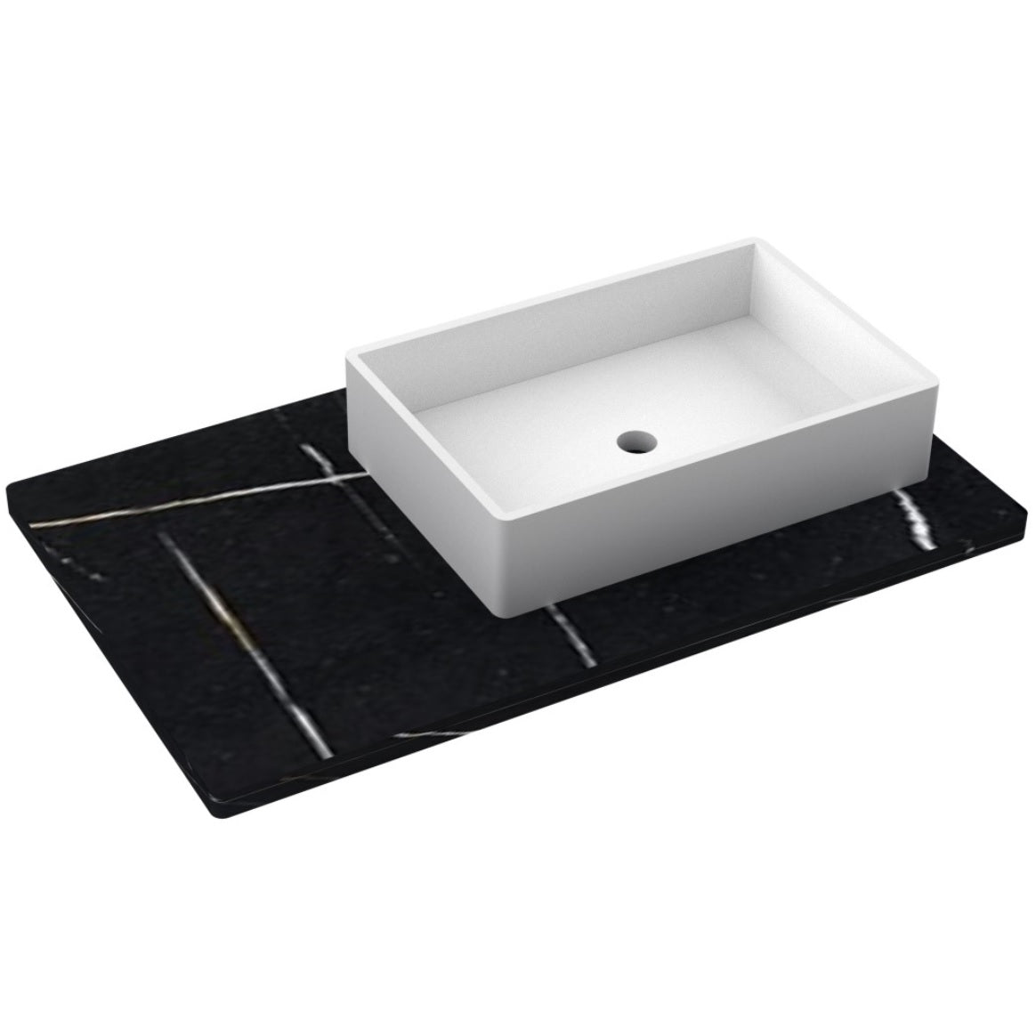 37" Silestone® Quartz Vanity Top Single Vigo Offset Sink