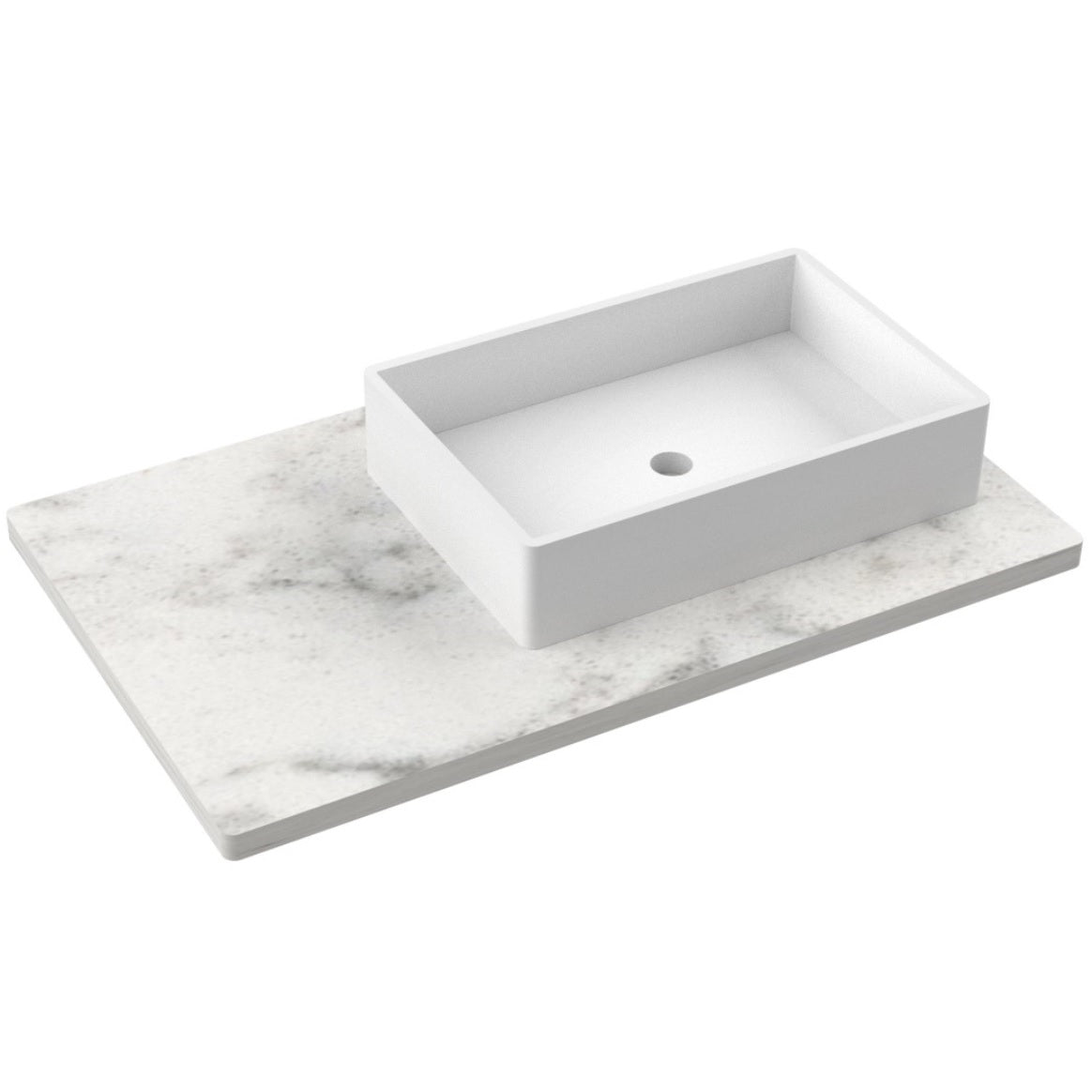 37" Silestone® Quartz Vanity Top Single Vigo Offset Sink