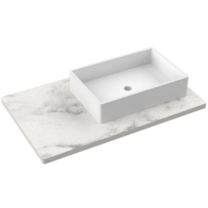 37" Silestone® Quartz Vanity Top Single Vigo Offset Sink