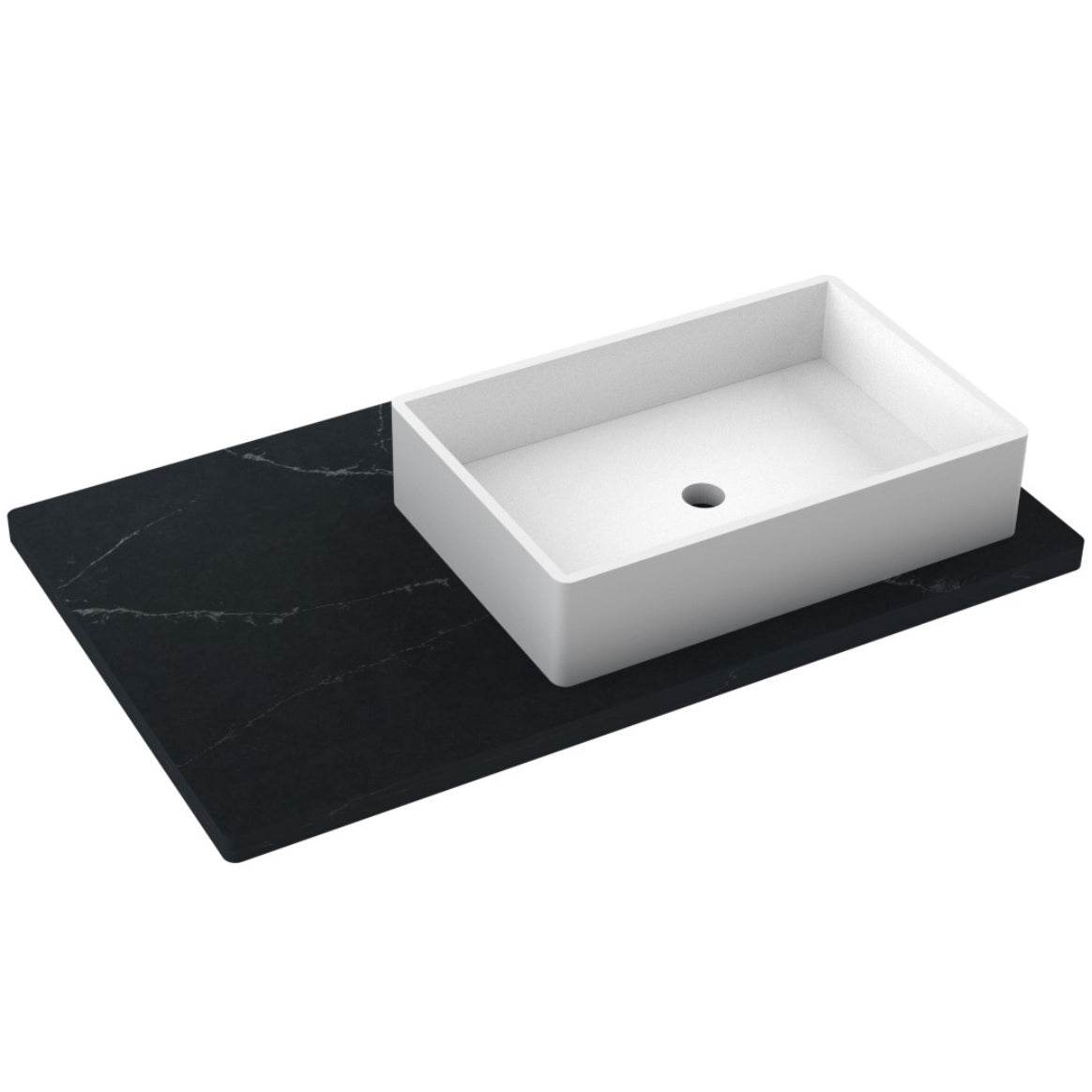 37" Silestone® Quartz Vanity Top Single Vigo Offset Sink
