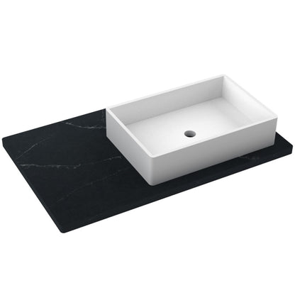 37" Silestone® Quartz Vanity Top Single Vigo Offset Sink
