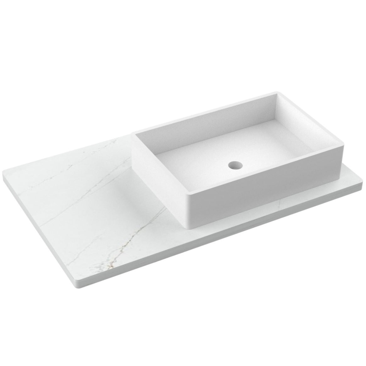 37" Silestone® Quartz Vanity Top Single Vigo Offset Sink