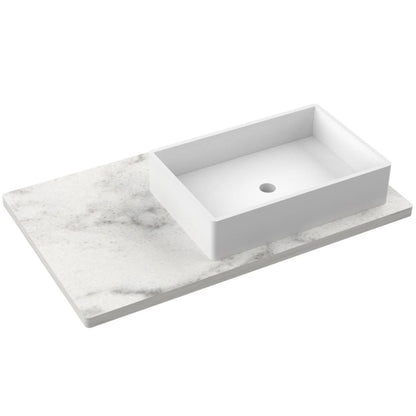 37" Silestone® Quartz Vanity Top Single Vigo Offset Sink