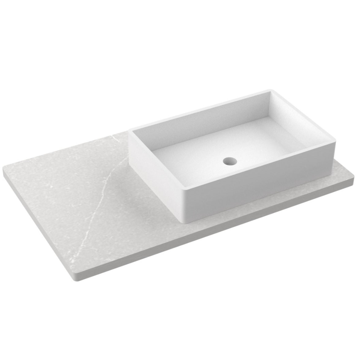 37" Silestone® Quartz Vanity Top Single Vigo Offset Sink